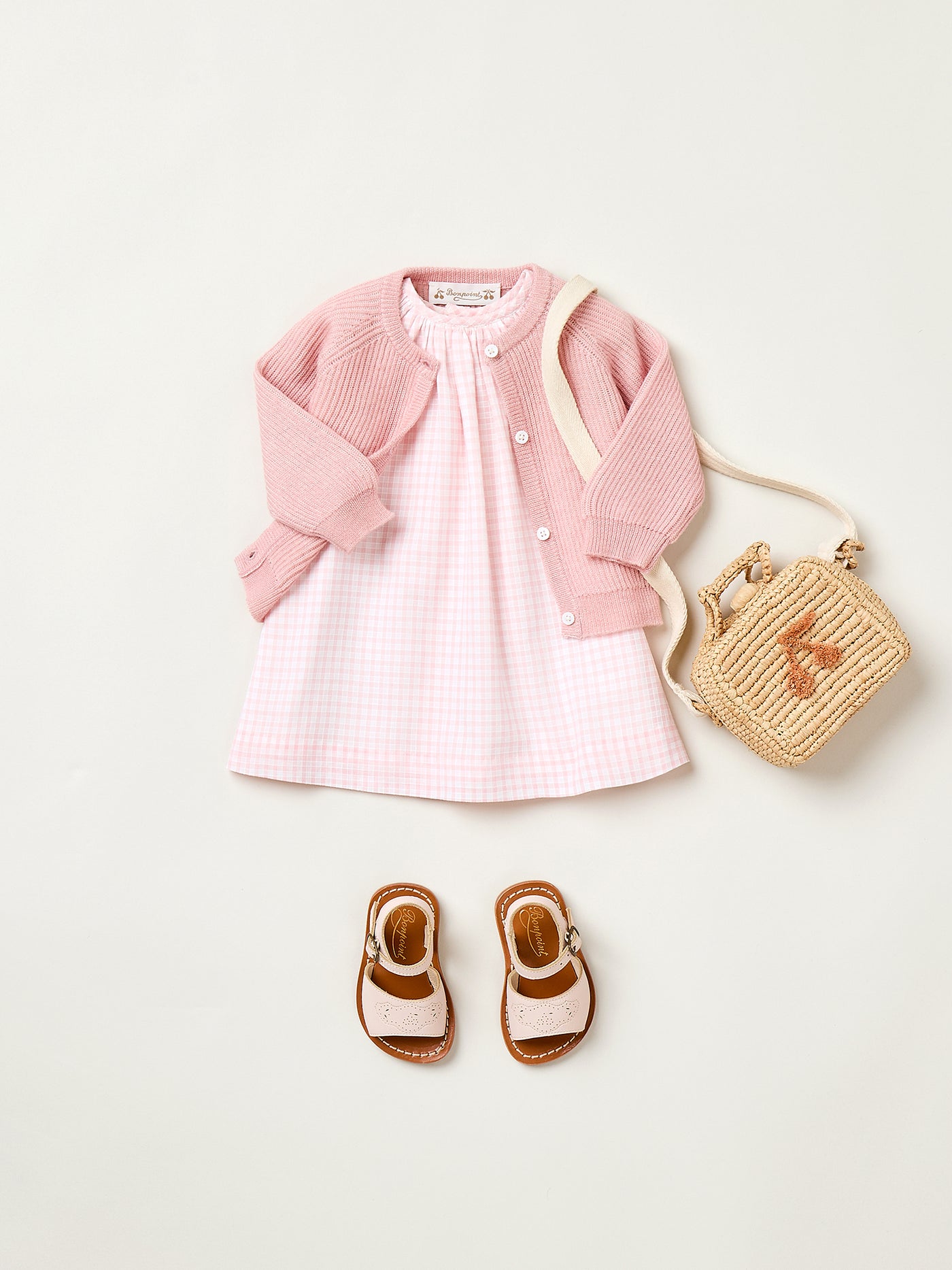 Giusto geripptes Cardigan aus rosa Wolle